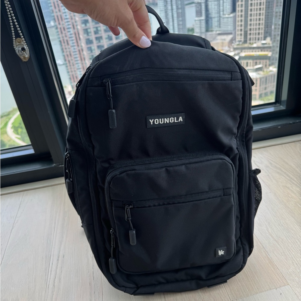 YoungLA Black Backpack Durable and Spacious